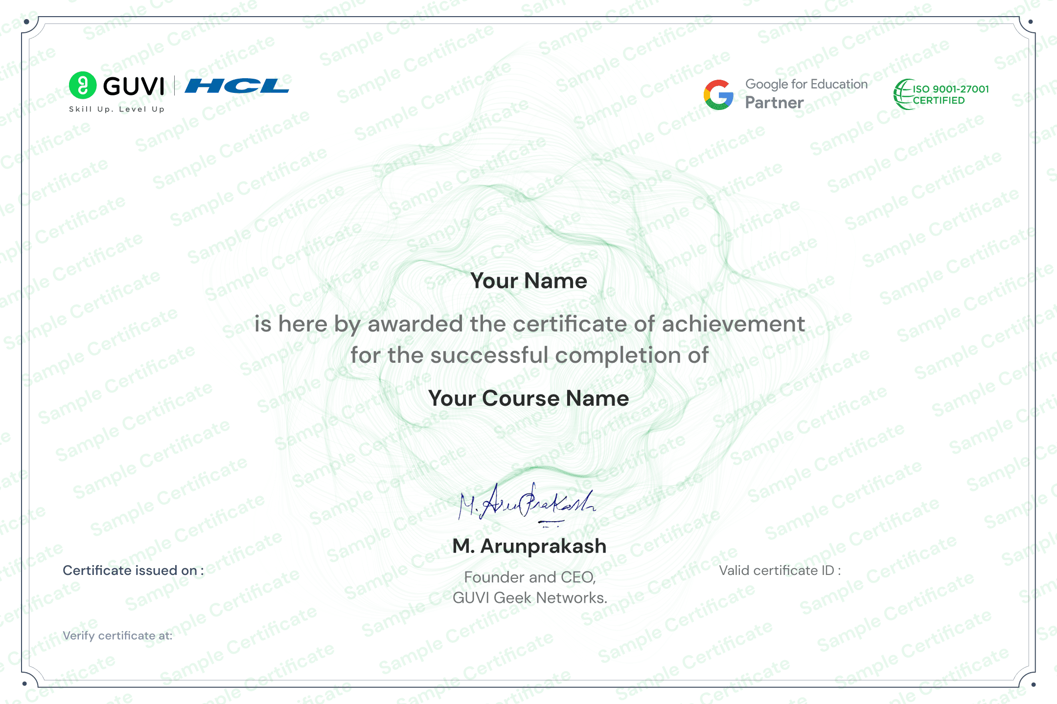 HCL GUVI-certificate